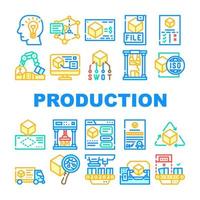 produktion företag samling ikoner som vektor