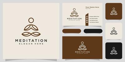 yoga meditation logotyp vektor och visitkort