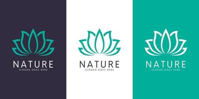 natur blomma logotyp premium vektor