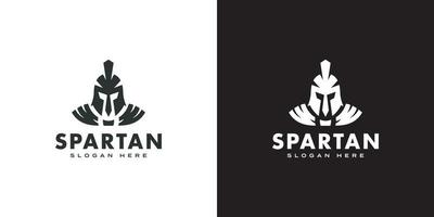 spartanisches Logo und Vektor-Design Helm und Kopf vektor