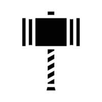 Wikinger Hammer Waffe Glyphe Symbol Vektor Illustration