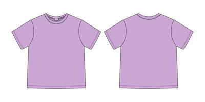 Unisex-T-Shirt der technischen Skizze der Kleidung. T-Shirt-Design-Vorlage. vektor