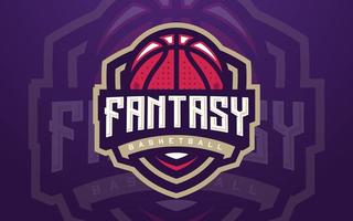 Fantasy-Basketball-Club-Logo-Vorlage für Sportmannschaft und Turnier vektor