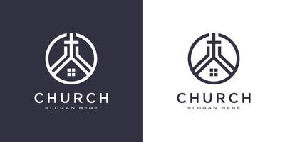 Kirche christliches Logo-Design-Vektor