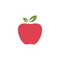 äpple. vektor illustration. rött äpple på vit bakgrund