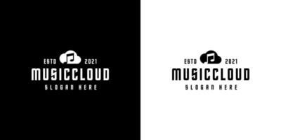 Musik Wolke Logo Vektor Design Silhouette Stil