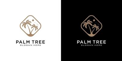 palmträd logotyp vektor design
