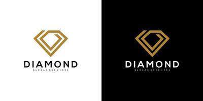 Diamant-Logo-Vektor entwirft Mono-Linie vektor