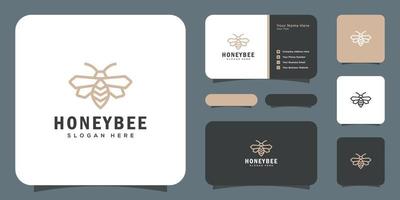 Honigbienentiere Logo-Vektordesign und Visitenkarte vektor