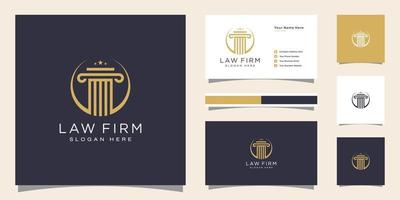 symbol advokat advokat förespråkar mall linjär stil företagslogotyp och visitkort vektor