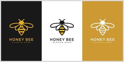 uppsättning honungsbi djur logotyp vektor