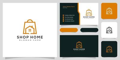 Home-Shop-Logo-Vektor-Design und Visitenkarte vektor