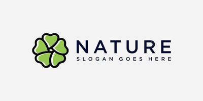 natur blomma logotyp premium vektor