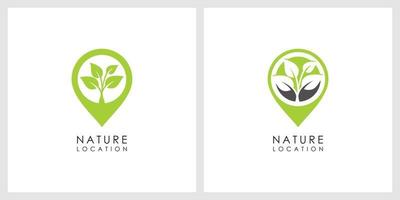 natur löv plats logotyp vektor design