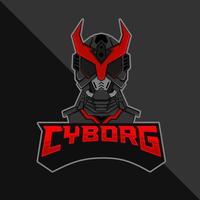 cyborg-roboter-e-sport-maskottchen-logo. Vektor-Illustration vektor