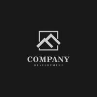 Buchstabe f alphabetische Logo-Designvorlage, Immobilien-Logo-Konzept, grau, Dachsymbol, Rechteck, Quadrat