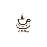 kafé logotyp formgivningsmall, minimal logotyp koncept, enkel logotyp illustration, kopp vektor ikon