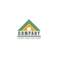 fastighetsbolag logotyp designmall, house top logo koncept, grön, orange vektor