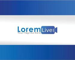 Online-TV-Live-Streaming-Logo-Konzept, Designvorlage, blaues Kamerasymbol