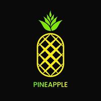 Ananas-Logo-Konzept. einfach. Linie, minimalistisches, modernes, elegantes und frisches Logo. gelb und grün. geeignet für logo, symbol, symbol und zeichen. wie Getränke-, Lebensmittel-, Obst- oder Naturlogo vektor