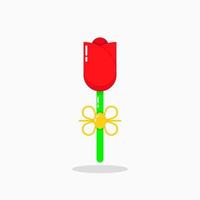 rote tulpenillustration. einfaches, flaches, modernes, natur-, blumen- und sauberes logo. rot, grün, gelb. geeignet für logo, symbol, symbol und zeichen. wie Natur-, Floristen- oder Beauty-Logo vektor
