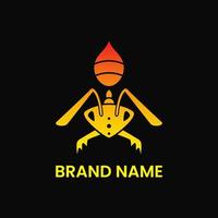 minimalistisches Ameisen-Logo-Konzept. Modern, Farbverlauf, einfach, flach, Piktogramm und kreativer Stil. rot und gelb. geeignet für logo, symbol, symbol, maskottchen und zeichen vektor