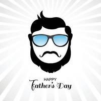glad fars dag man ansikte med skägg på mustasch glasögon kortdesign vektor