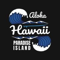 aloha hawaii wellen surfen vektorillustration vektor