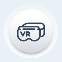 Virtual-Reality-Headset, lineares Symbol für vr-Brille vektor