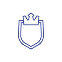 Logo-Vorlage für Schild und Krone, Vektor