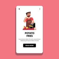 potatis frites matlagning kock i air fryer vektor