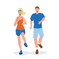 joggare man och kvinna kör tillsammans vektor