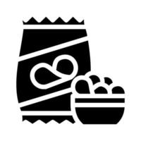 Chips-Snack-Glyphen-Symbol-Vektor-Illustration vektor