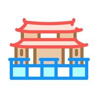 traditionell kinesisk tempel färg ikon vektorillustration vektor