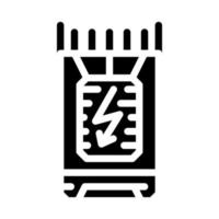 Kugel Elektroschocker Glyphe Symbol Vektor Illustration