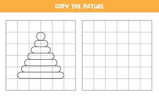 Kopieren Sie das Bild der schwarzen und weißen Plastikpyramide. Logikspiel für Kinder. vektor