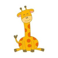 niedliches tier der giraffe auf karikaturversion vektor