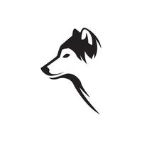 sidovy varg eller siberian husky logotyp design vektor grafisk symbol ikon illustration kreativ idé