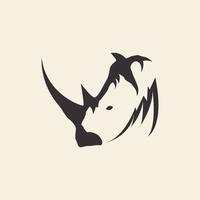huvud rhino hipster logotyp design vektor grafisk symbol ikon illustration kreativ idé