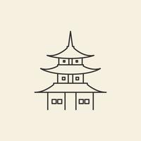 kultur hem linje japan logo design vektor grafisk symbol ikon illustration kreativ idé