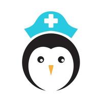 kleine pinguin niedliche krankenschwester logo design vektorgrafik symbol symbol illustration kreative idee vektor