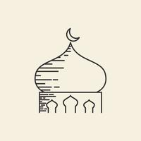 linje hipster kupol moskén ramadan logotyp design vektor grafisk symbol ikon illustration kreativ idé