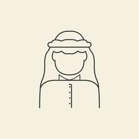 män arabisk outfit linje logotyp design vektor grafisk symbol ikon illustration kreativ idé