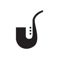 einfache form saxophon logo design vektorgrafik symbol symbol illustration kreative idee vektor