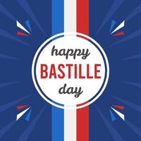 happy bastille day poster mit französischer flagge für social media post, marketing, promo, werbung und verkauf am bastille day am 14. juli vektor