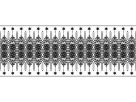 abstraktes ethnisches geometrisches musterdesign für hintergrund oder tapete.ethnisches geometrisches druckmusterdesign aztekische sich wiederholende hintergrundtextur in schwarz und weiß. Stoff, Stoffdesign, Verpackung vektor