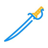 Schwert Waffe Farbsymbol Vektor Illustration