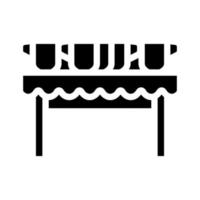 Tassen mit heißen Getränken auf dem Tisch Glyphen-Symbol Vektor Illustration