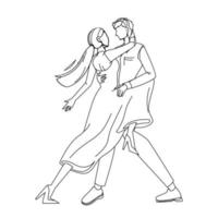 Tango-Tanz tanzendes Paar Mann und Frau Vektor