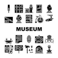Museumsausstellungen und Exkursionssymbole setzen Vektor